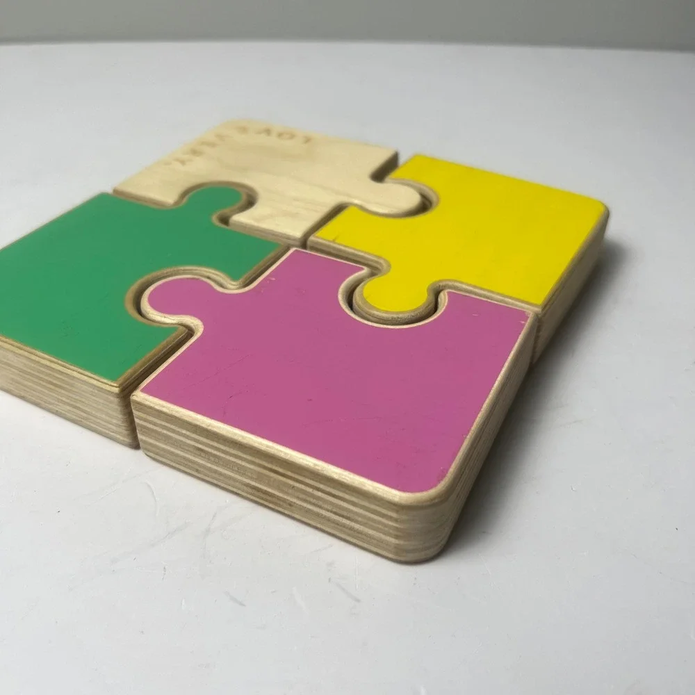 Lovevery Wooden Chunky Puzzle Toddler OS Multicolor Montessori Learning Toy